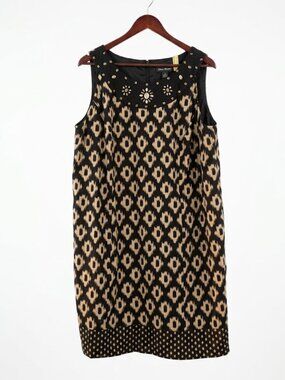 Jessica Howard Embellished Ikat Shift Dress 24 W (3X)